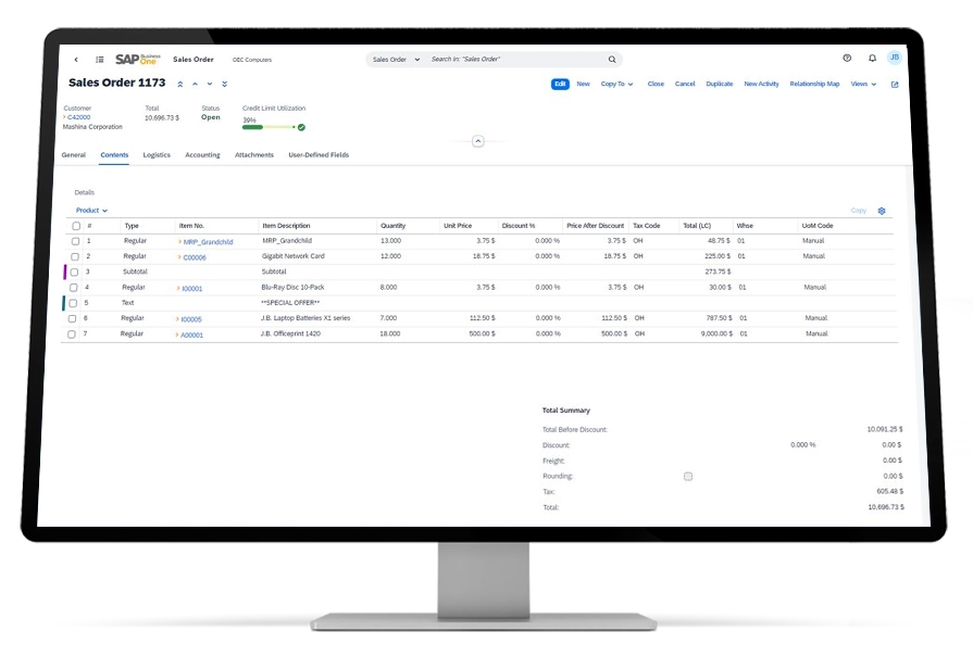 SAP B1 - Vendas e CRM