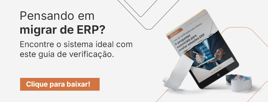 imagem com fundo branco e texto para baixar e-book com 8 perguntas para migrar de ERP